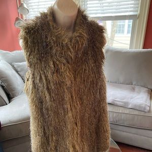Rachel Zoe faux fur long vest - Small